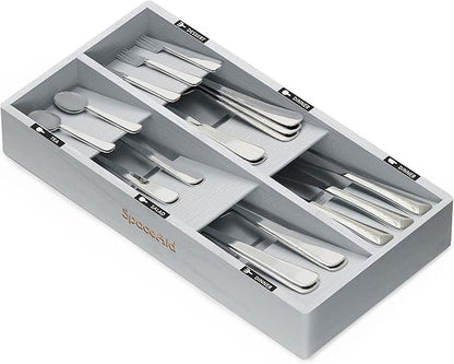 SpaceAid Bamboo Silverware Drawer Organizer by SpaceAid