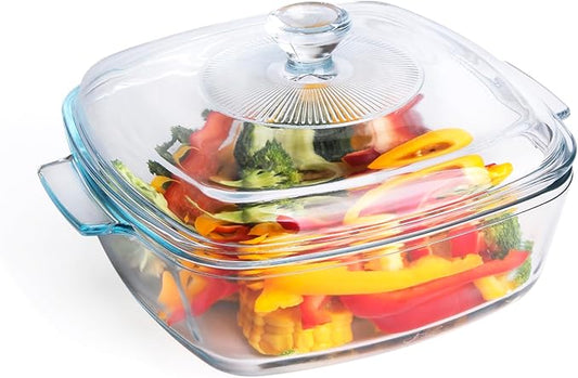 Clear Square Glass Casserole by HUSANMP