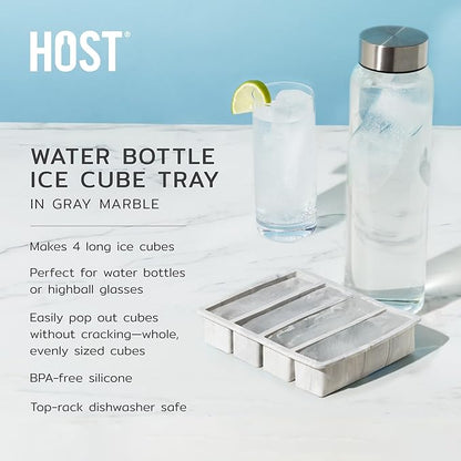 Host Ice Cube Tray, Makes Four 5-Inch Long Cubes, Durable Silicone Trays - Image 2