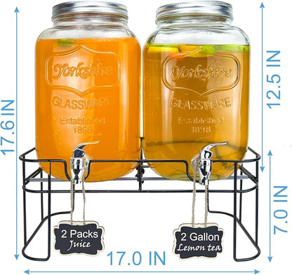 2 Gallon Larger Glass Drink Dispenser - Image 3