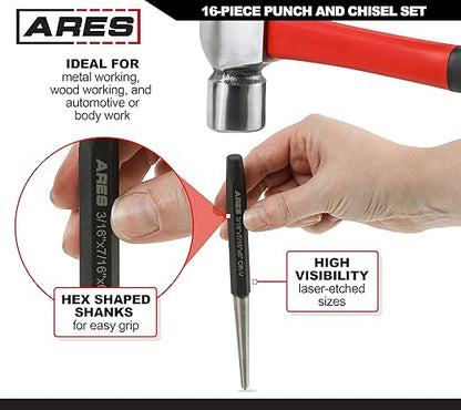 ARES 50005-16-Piece Punch and Chisel Set - Image 3