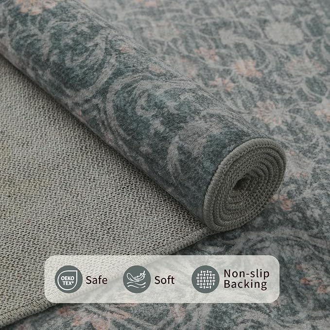 Rugxara Washable Area Rug for Living Room, Vintage Boho Rugs for Office - Image 4