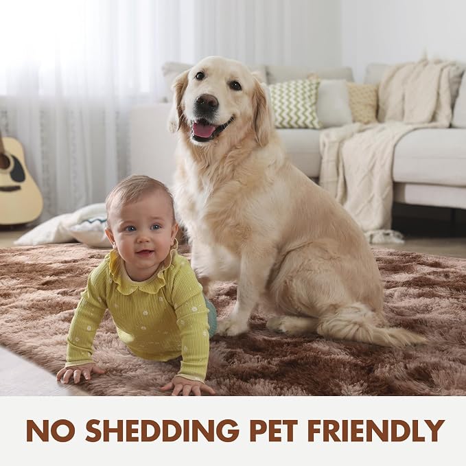 10x14 Ft Extra Large Shag Brown Area Rug - Image 4