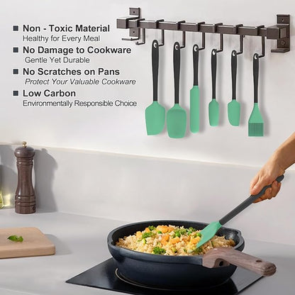 Silicone Spatula Set, 6 Pieces Food Grade Kitchen Utensils - Image 4