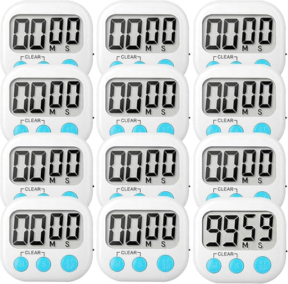 12 Pack Digital Kitchen Timer Small Classroom Timers by VOULOIR