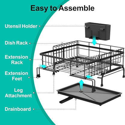 Swedecor Extendable Dish Drying Rack - Image 9