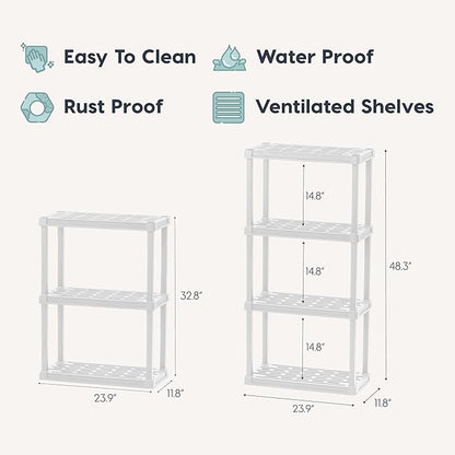 IRIS USA 4-Shelf Light Duty Plastic Storage Shelves, 200lb Capacity, Medium - Image 2