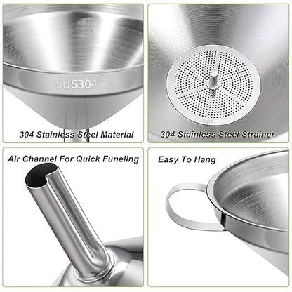 Stainless Steel Kitchen Funnel, 4.3-Inch Food Grade Metal Funnel - Image 4