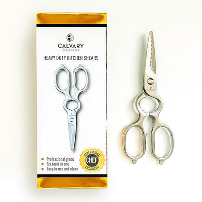 Kitchen Scissors for Food | Professional Chef Endorsed | Kitchen Shears Heavy by CalvaryBrands
