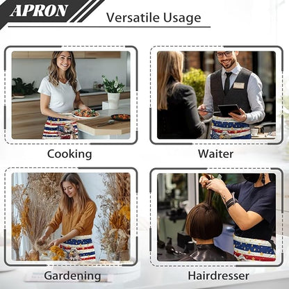 Server Apron with 3 Pockets, Waterproof Oil Waitress Waiter Half Apron - Image 5