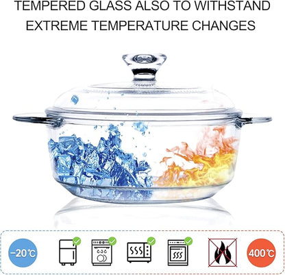 Clear Round Glass Casserole - Image 7