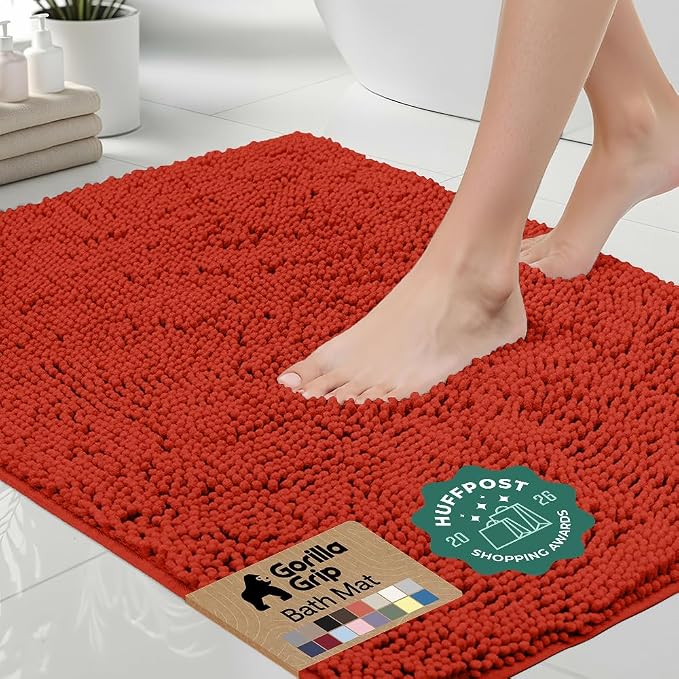 GORILLA GRIP Bath Rug Mat 30x20, Thick Soft Absorbent Chenille, Quick Dry by Unknown