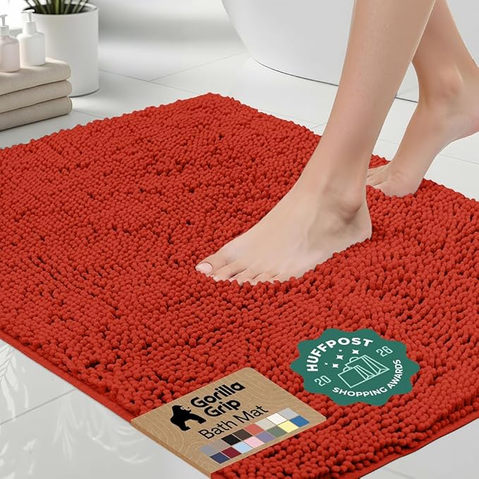 GORILLA GRIP Bath Rug Mat, Thick Soft Absorbent Chenille, Quick Dry Microfiber by Unknown