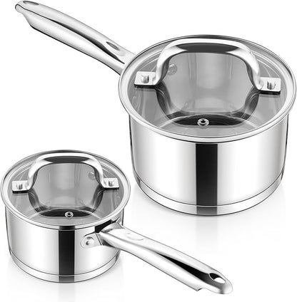 E-far Stainless Steel Saucepan - 2QT & 3QT by E-far