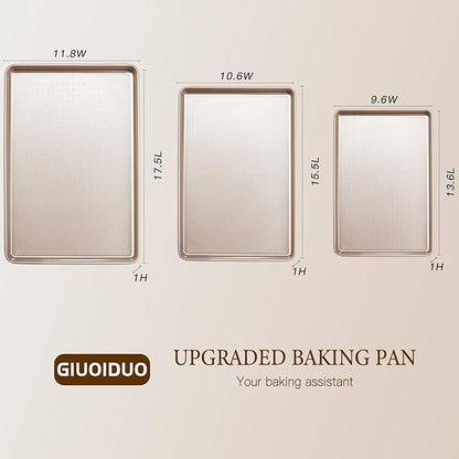 Baking Sheet Set of 3, Nonstick Heavy Duty Cookie Sheets - Image 2