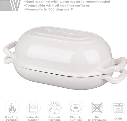 VORRINGARD Enameled Cast Iron Sourdough Bread Oven, Dutch Oven, Loaf Cast Iron - Image 3