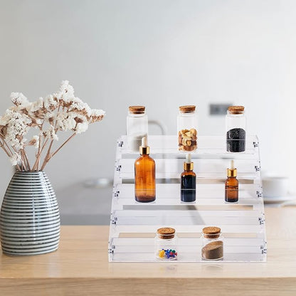 2 Pcs Acrylic Tiered Spice Rack Organizer 5 Tier Vertical Seasoning Organizer - Image 7