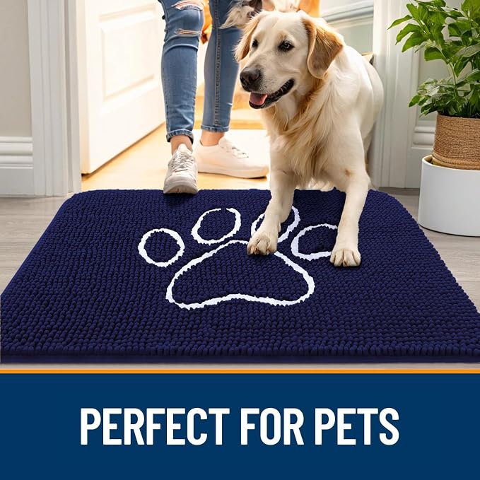 OLANLY Dog Door Mat for Muddy Paws 70x46, Paw Print Design, Absorbs Moisture - Image 6