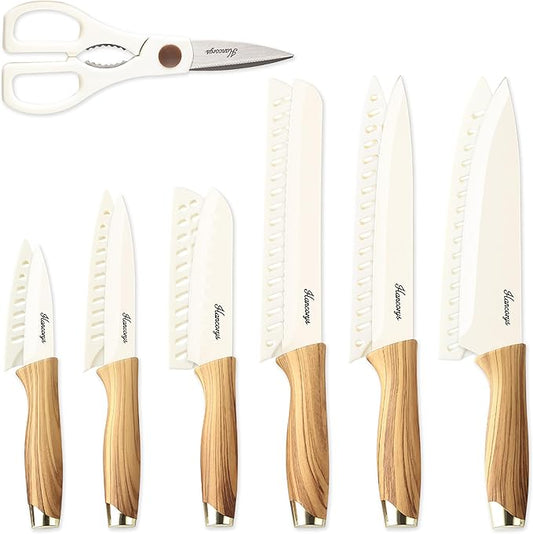 Knife set, 13 Pieces Kitchen Knives Set, Nonstick Ceramic Anti-Rust Coating and by EnergizeYourCooking