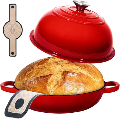 ONKO Dutch Oven For Sourdough Bread Baking, 6QT Enameled Cast Iron Dutch Oven by ONKO