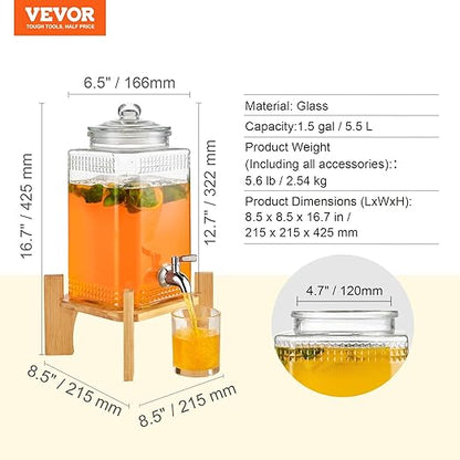 VEVOR Beverage Dispenser, 1.5 Gallon Drink Dispensers - Image 7