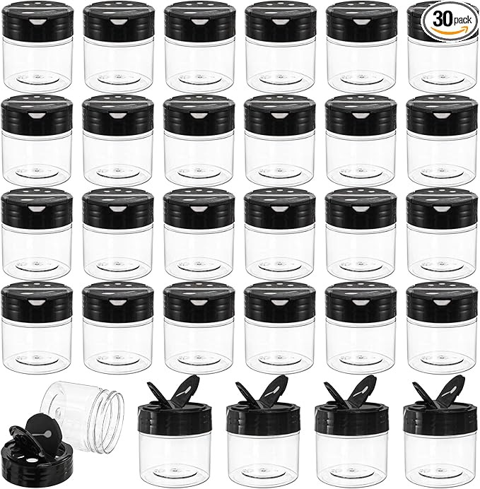 Foraineam 30 Pack Clear Plastic Jars 4 oz Mini Seasoning Bottles Spice Jars by Foraineam