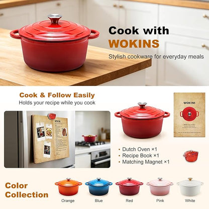 Enameled Cast Iron Dutch Oven - 7QT Pot - Image 2