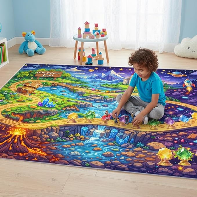 4x6ft Fantasy Adventure Play Rug by Bildenly