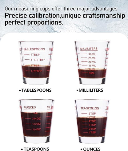 SAIAOKJ Shot Glasses Measuring Cup Set 2PACK Espresso Shot Glasses Liquid Heavy - Image 3