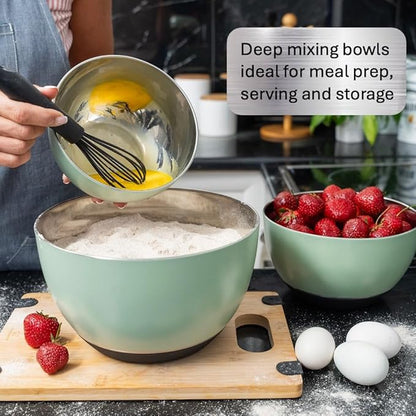 WHYSKO Stainless Steel Mixing Bowls Set of 3 - Image 3