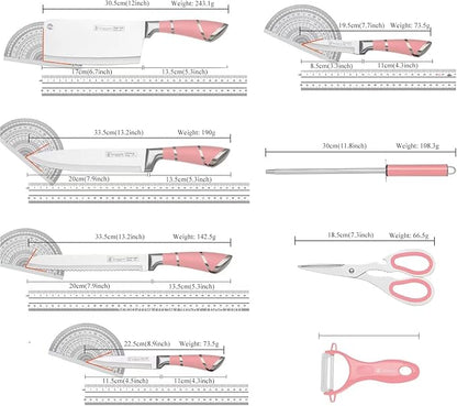 Pink Kitchen Knife Set, 9-Piece - Image 7