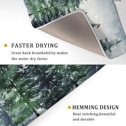 Winter Pine Tree Dish Drying Mat - Image 3