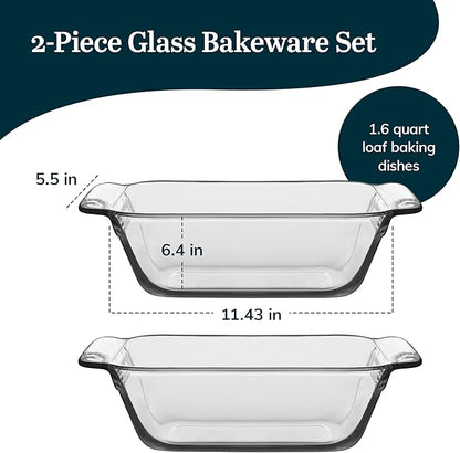 Libbey Baker’s Premium 2 Piece Glass Baking Dish Set, Space Saving Glass - Image 3
