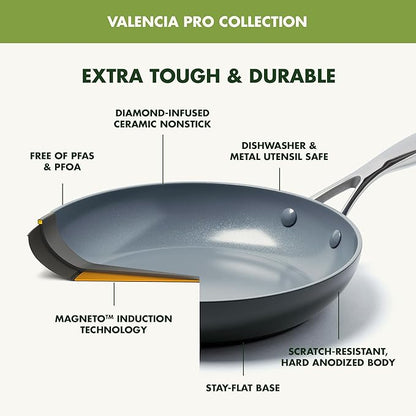 GreenPan Valencia Pro Ceramic Nonstick 12” Frying Pan Skillet, Hard Anodized - Image 4