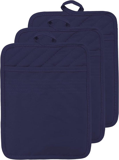 Oven Pot Holder with Pocket Cotton Heat Resistant Coaster Potholder Kitchen Hot by VEIKERY