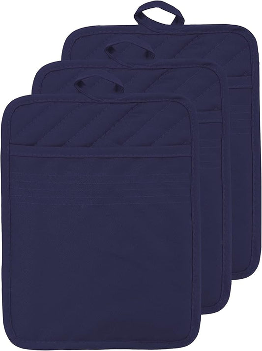 Oven Pot Holder with Pocket Cotton Heat Resistant Coaster Potholder Kitchen Hot by VEIKERY