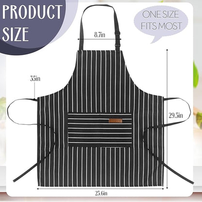 Handepo 12 Pcs Cotton Aprons for Women Men - Image 2