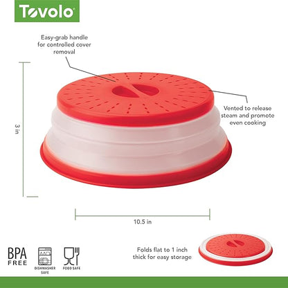 Tovolo Vented, Easy Grip, Collapsible Microwave Cover, 10.5 Inch - Image 6