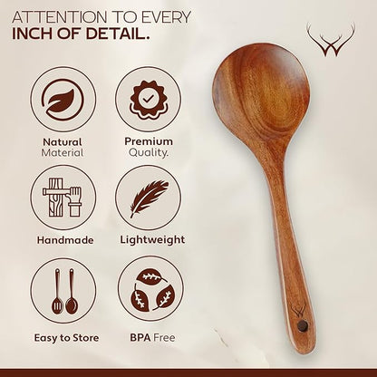 12 Pcs Wooden Cooking Utensils Set – Luxury Wooden Kitchen Utensils - Image 6