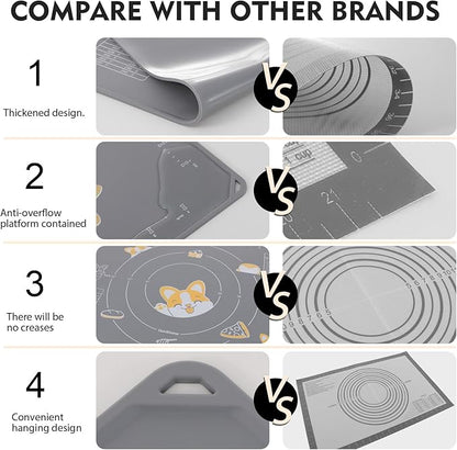 Ourokhome Silicone Baking Mat Sheet and Pastry Dough Cutter, 0.5 Inch Thick - Image 5