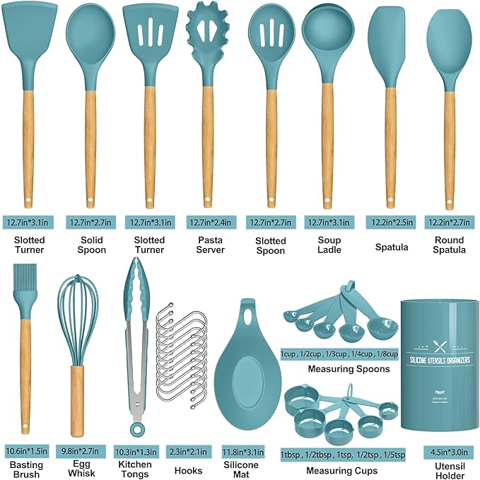 Umite Chef Kitchen Cooking Utensils Set, Silicone Kitchen Gadgets Utensil Set - Image 4