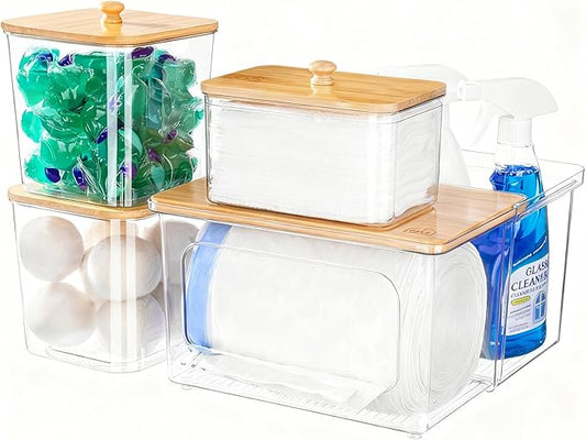 iCASA Trash Bag Dispenser Dishwasher Pod Holder - 5 in 1 Plastic Garbage Bag by iCASA