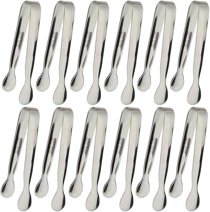 12PCS Ice Tongs Mini Sugar Tongs 4.25Inch Stainless Steel Small Serving Tong by Sunenlyst
