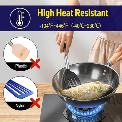 HOTEC Silicone Spatula Set of 2, High Heat-Resistant & BPA-Free Kitchen - Image 5