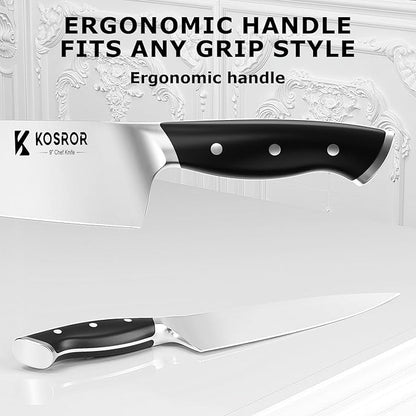 Kitchen Knife Set with Block: 15-Piece German Stainless Steel with Dual - Image 4