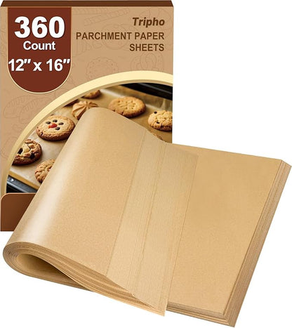 360 Count 12"x 16" Heavy Duty Parchment Paper Sheets by PremiumCookingPicks