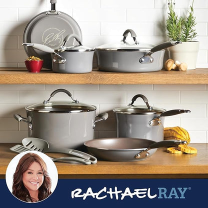 Rachael Ray - 16802 Rachael Ray Cucina Nonstick Cookware Pots and Pans Set - Image 7