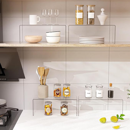 Aminigram 8 Packs Cabinet Organizer Shelf, Acrylic kitchen Cabinet Shelves - Image 3