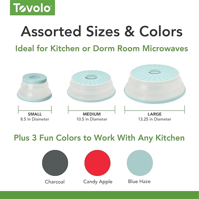 Tovolo Vented, Easy Grip, Collapsible Microwave Cover, 10.5 Inch - Image 5