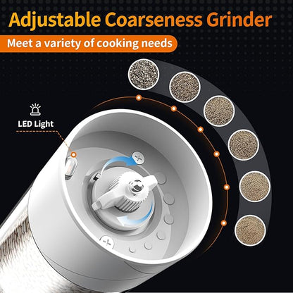 2Pack Electric Salt and Pepper Grinder Set USB Rechargeable - Image 3